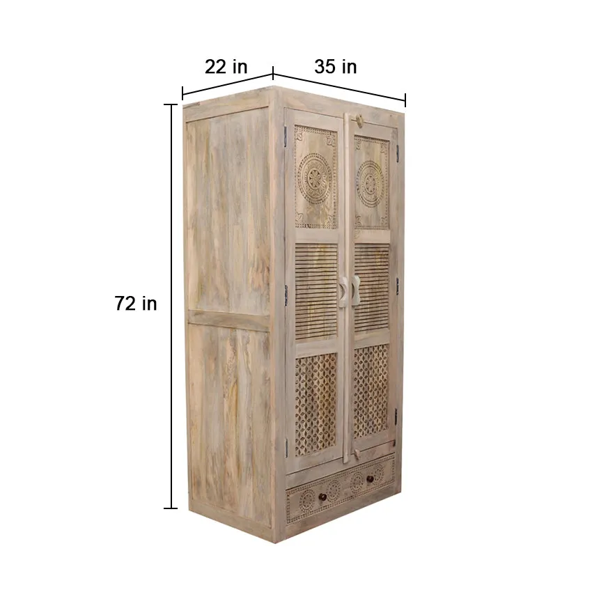 Dravidian Solid Wood Wardrobe