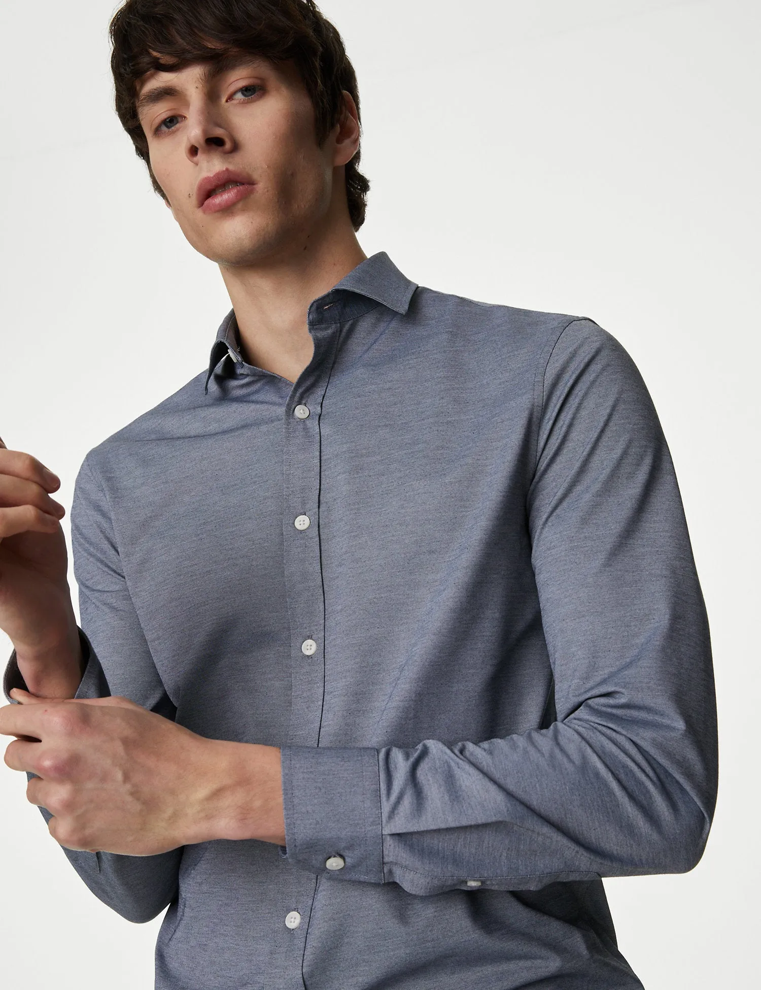 Easy Iron Cotton Blend Jersey Shirt