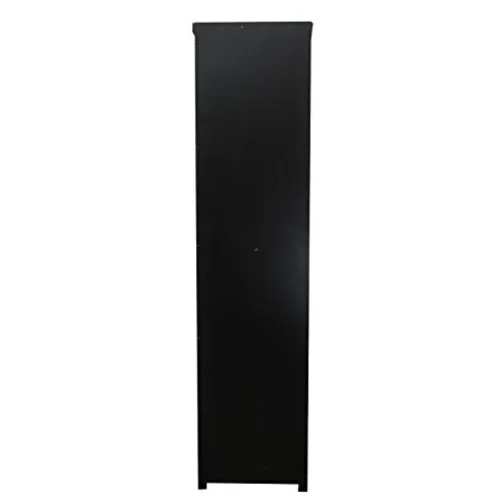 Engineered Wood Textured Single Door Wardrobe ( Black , 1 Door)