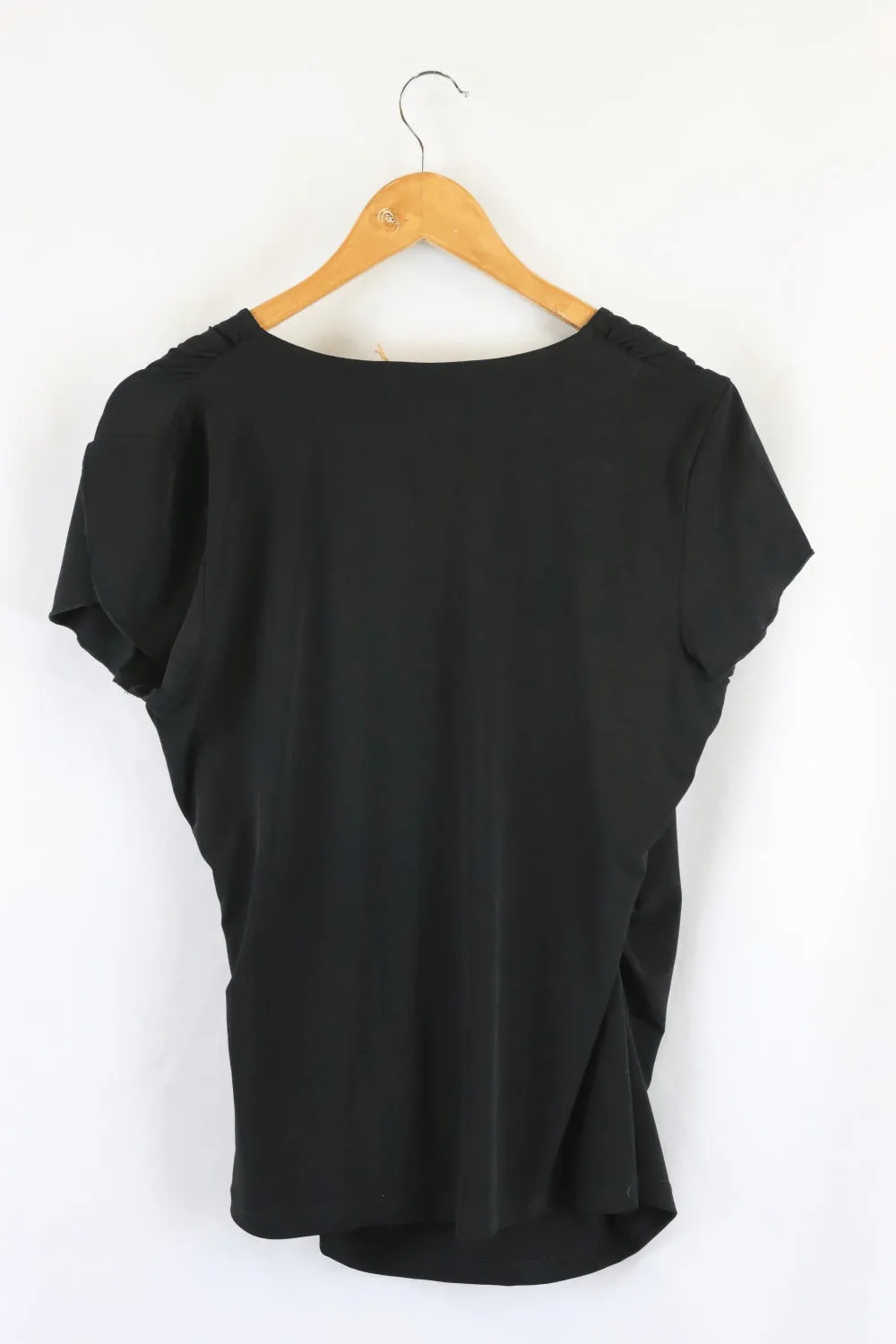 Evan Picone Black V Neck Top L