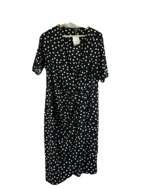 Evans Black and White Polka Dot Midi Dress 18