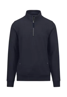 FYNCH HATTON Navy 1/4 Zip Sweatshirt