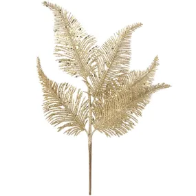 Glitter Feather Fern Pick: Gold, 4 x 12 Inches