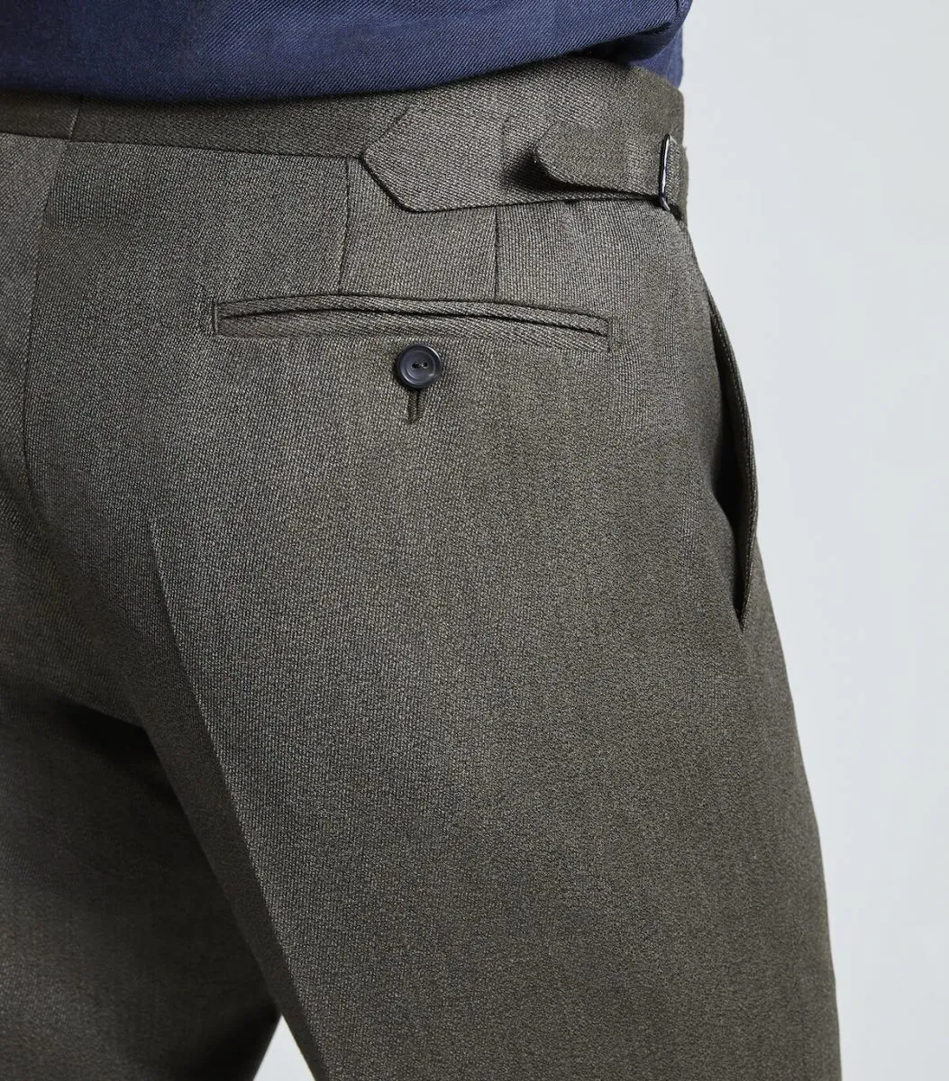 Green Wool Twill Trouser