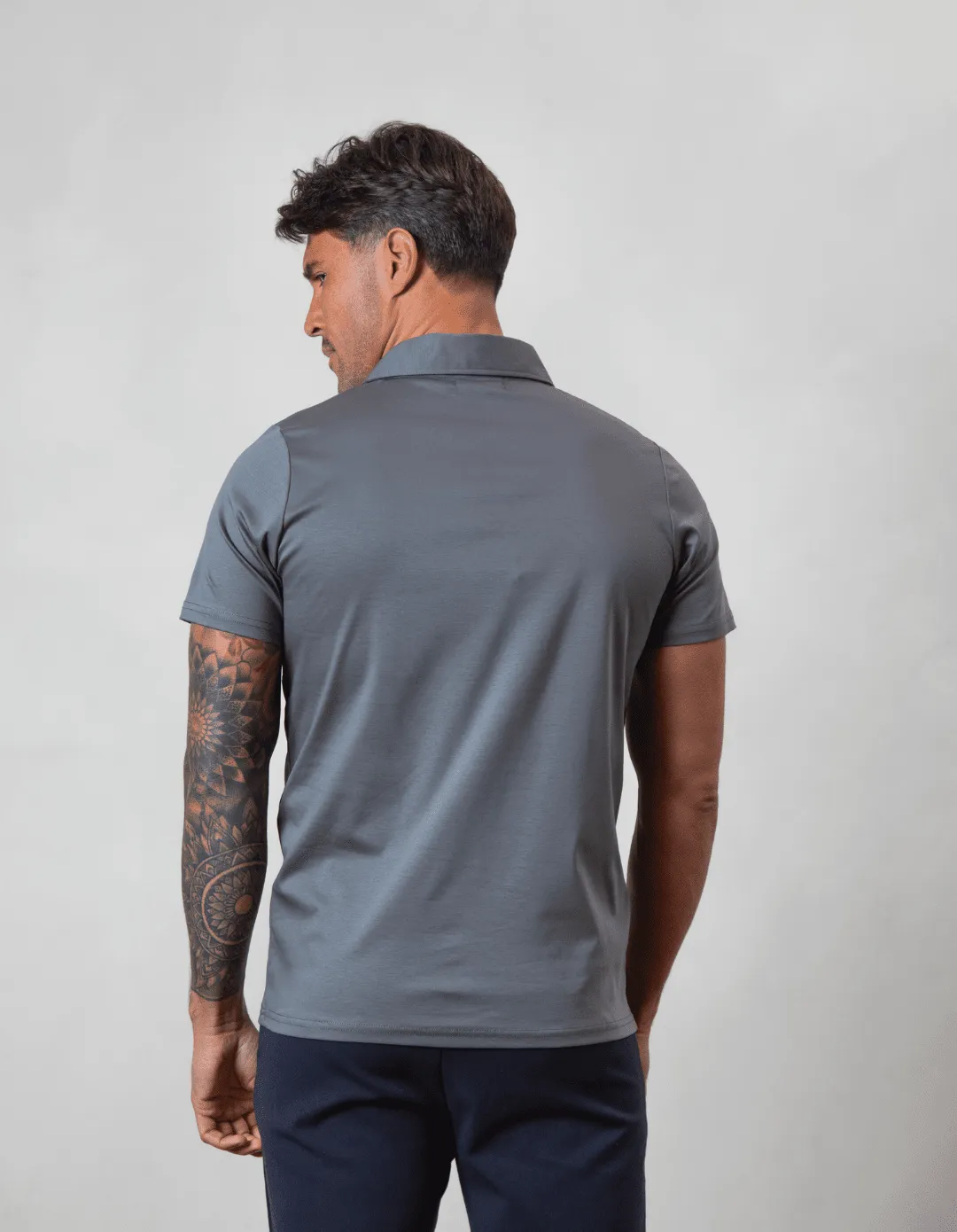 Grey Mercerised Polo