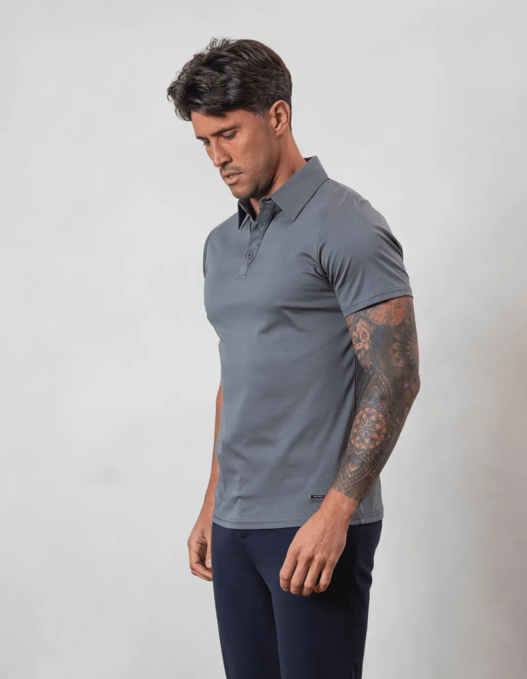 Grey Mercerised Polo