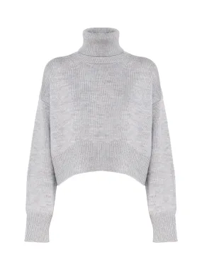 Grey Wool Turtleneck Sweater