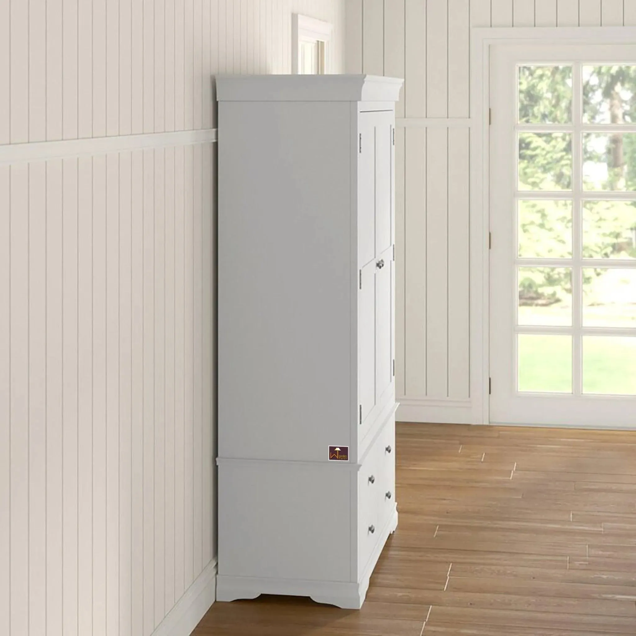 Handicraft Wooden 2 Door Wardrobe (White)