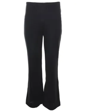 High Waist Black Flared 1990s Trousers - W24 L30