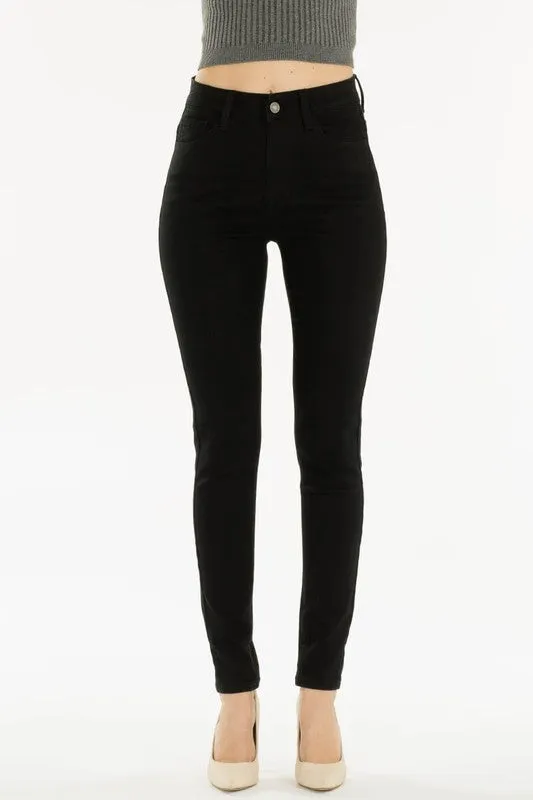 High-Waist Black Stretch Denim Jeans