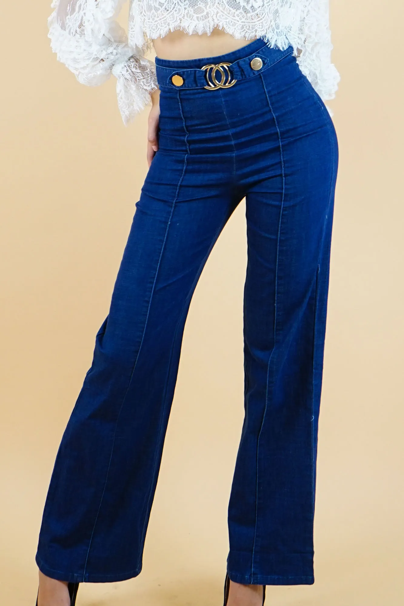 High Waist dark Denim Pants