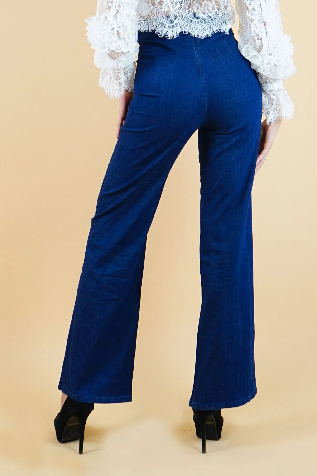 High Waist dark Denim Pants