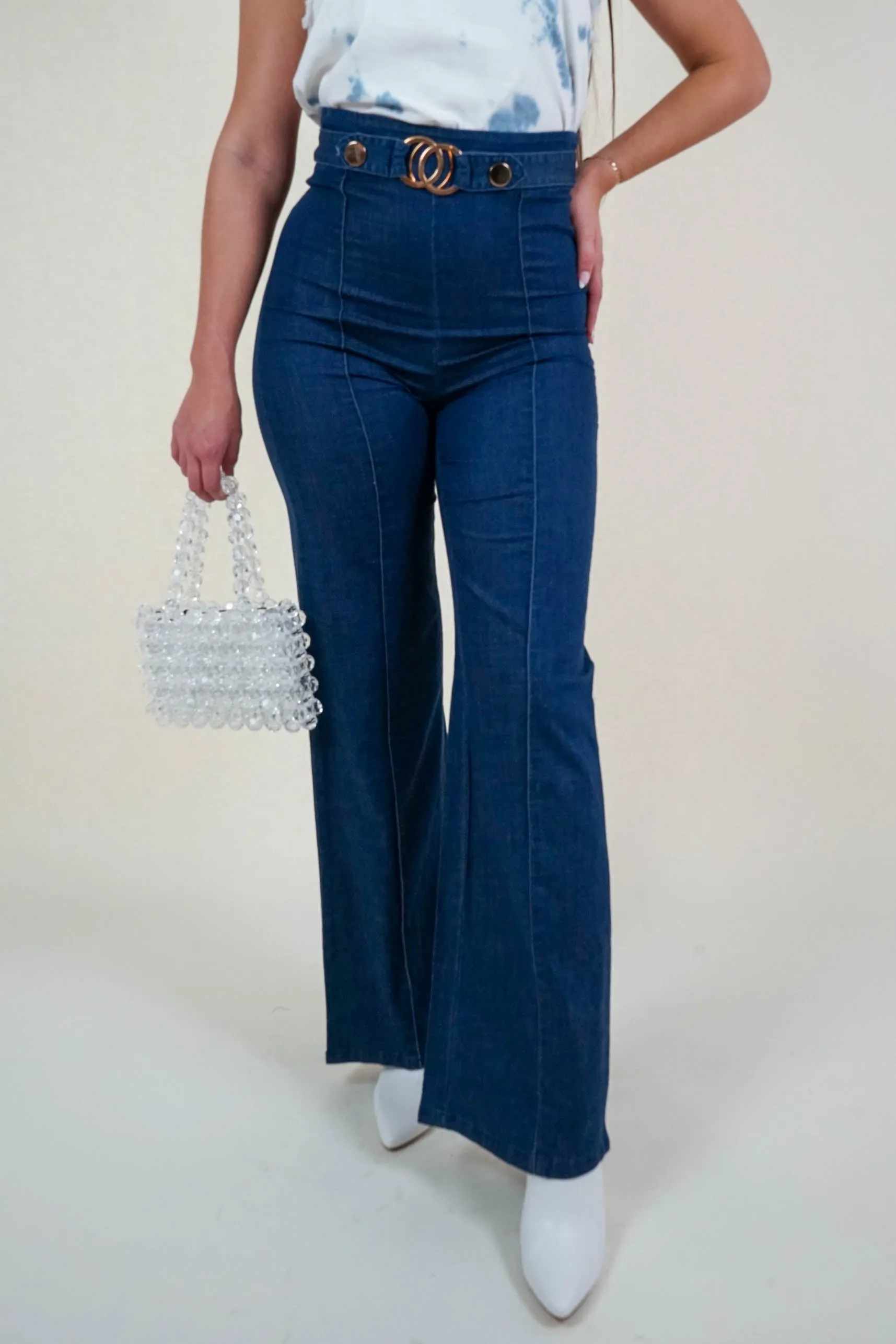 High Waist dark Denim Pants