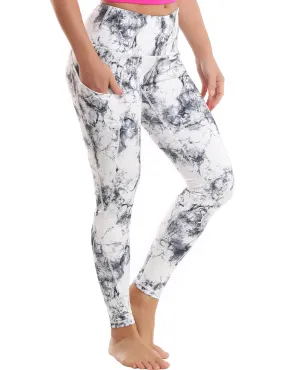 High Waist Side Pockets Running Pants arabescato_Running