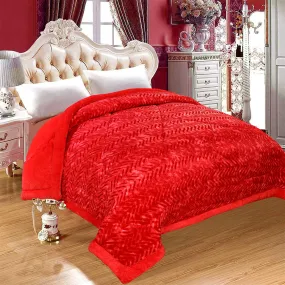 HOMERICA Premium Herringbone Style Microfiber Filled Quilt RAZAI for Heavy Winter (Royal RED, Single, lightweight, Pack of 1)