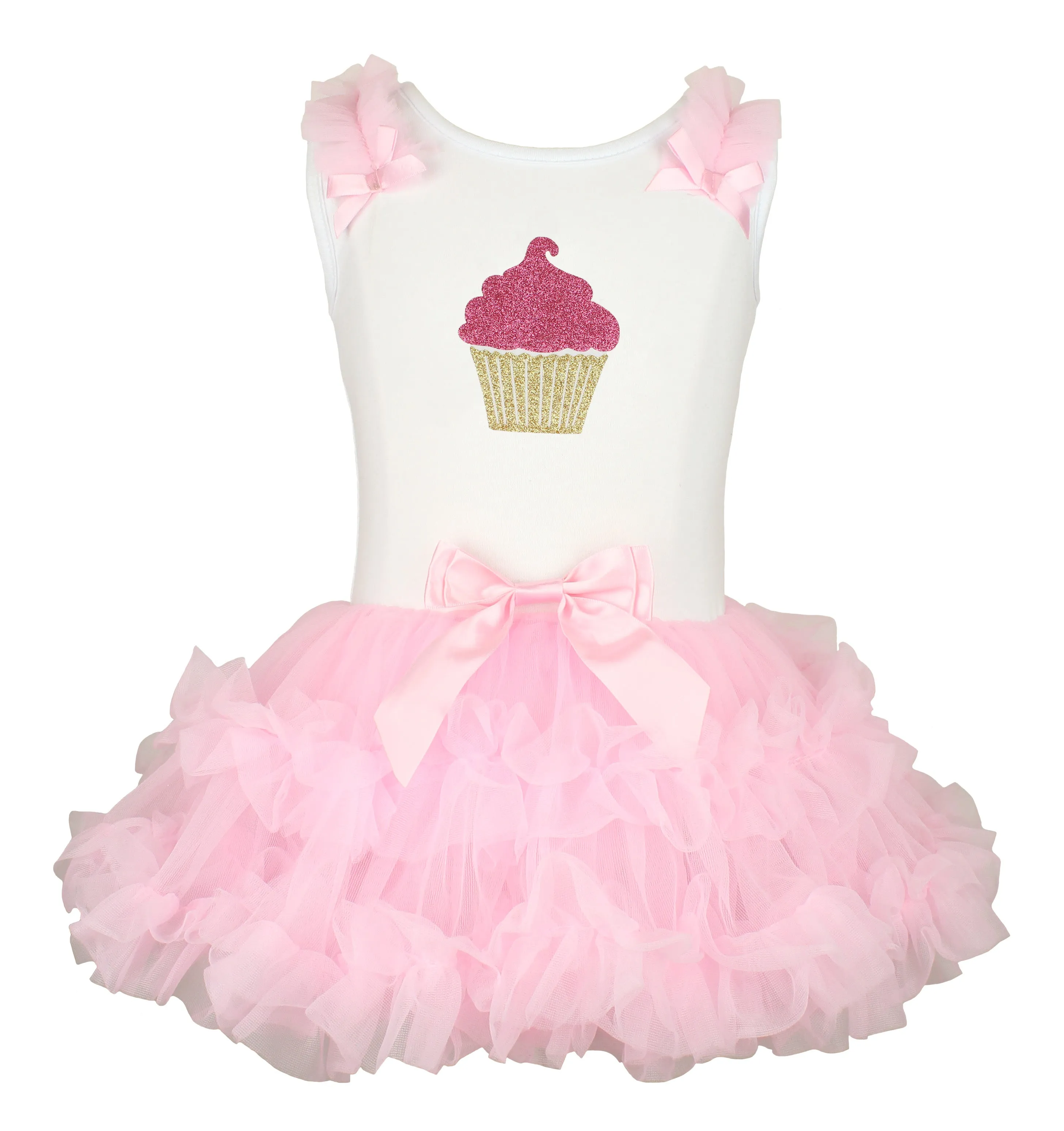 HotPink/ Gold Cupcake Ruffle Dress