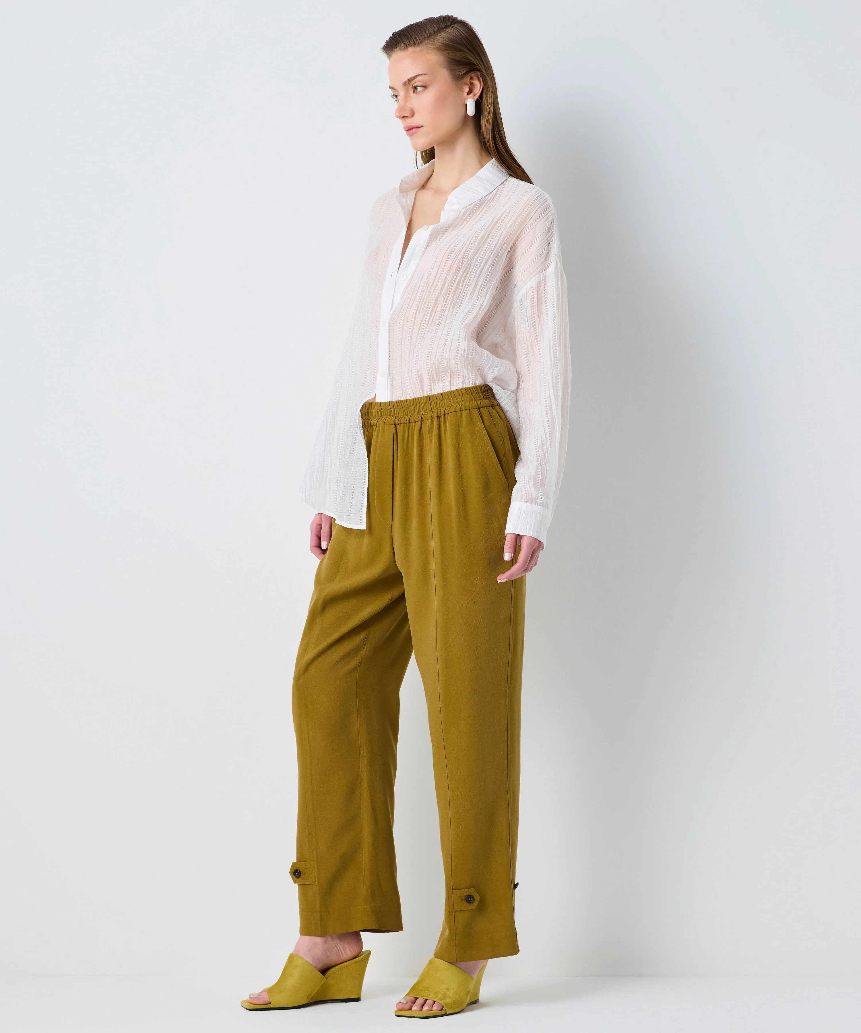 Ipekyol Button Accessory Trousers Khaki