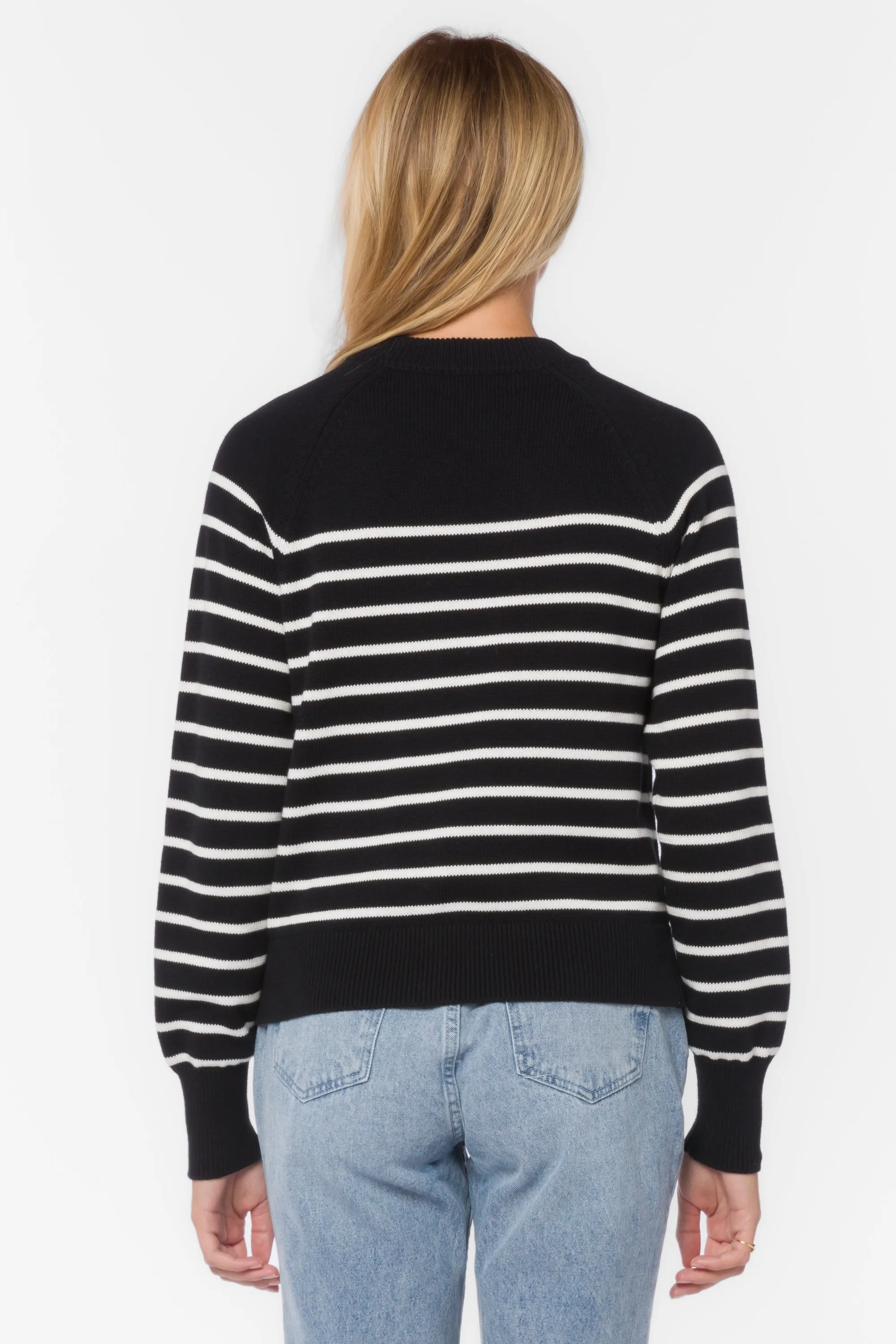 Janette Black White Stripe Sweater