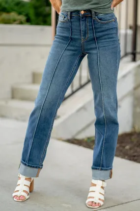 Judy Blue Cuffed Straight Jeans