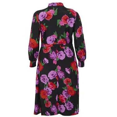 Kaffe Florisa Shirt Dress in Black Floral