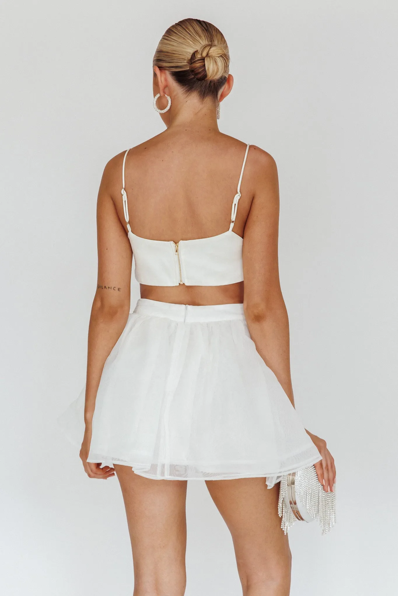 Karrie Layered Ballet Mini Skirt White