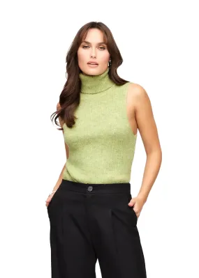 KELLI TURTLENECK SWEATER TANK - GREEN