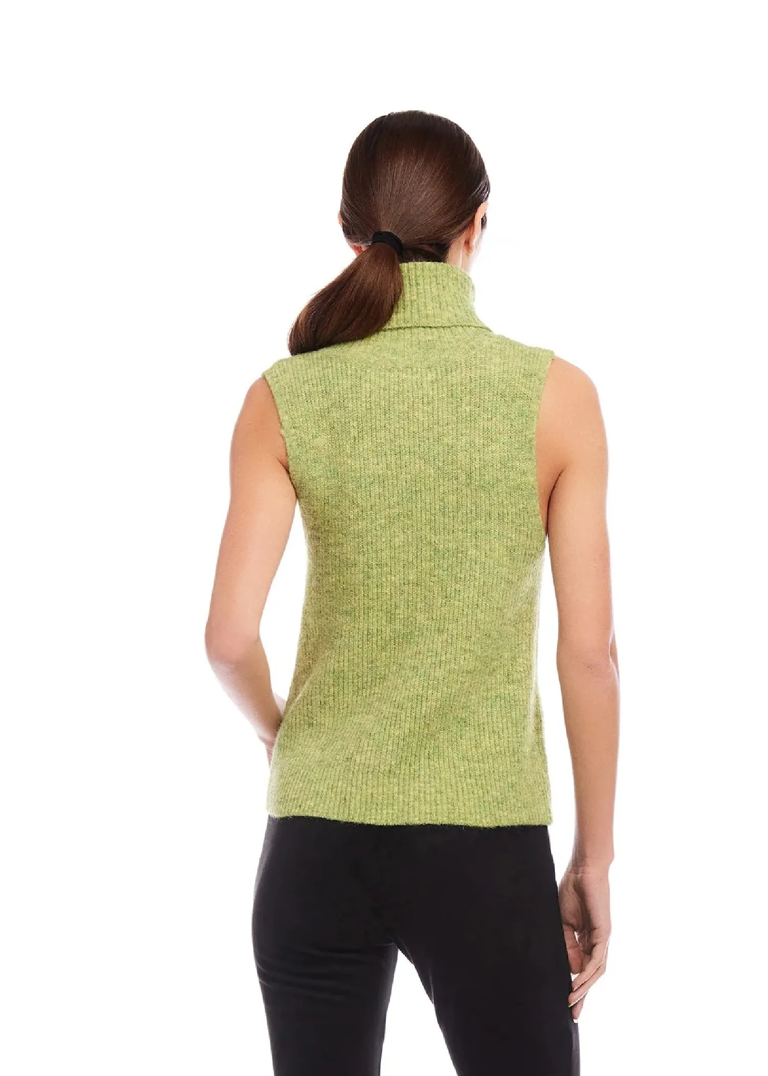 KELLI TURTLENECK SWEATER TANK - GREEN