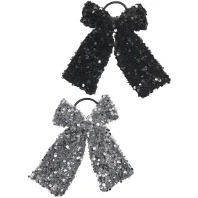 kids ONLY Silver Shy Glitter Bow Hair Elastics 2-pack