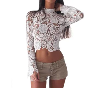 LACE CROP FLARE SLEEVE