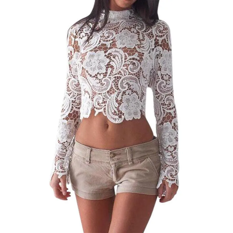 LACE CROP FLARE SLEEVE