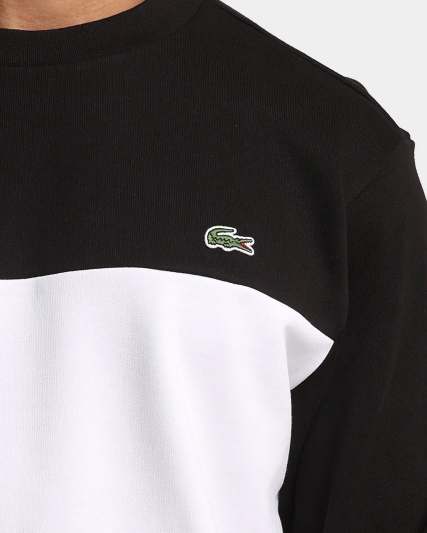 Lacoste Colour Block Crewneck Black/White