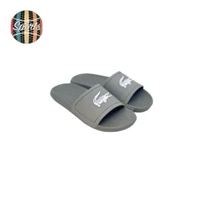 Lacoste Mens Croco Rubber Slides - Grey / White - 7-42CMA003425Y