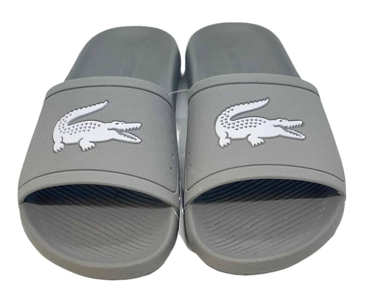 Lacoste Mens Croco Rubber Slides - Grey / White - 7-42CMA003425Y