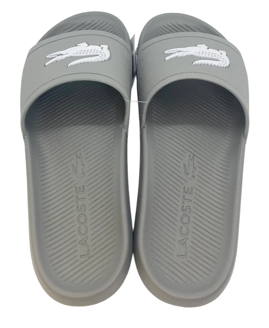 Lacoste Mens Croco Rubber Slides - Grey / White - 7-42CMA003425Y