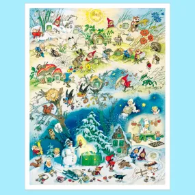 Large Four Seasons Paper Advent Calendar