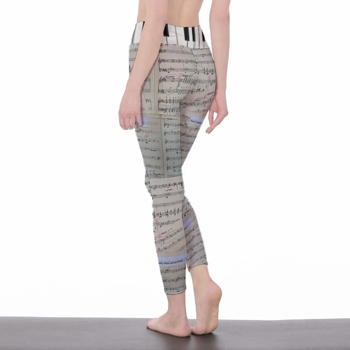 Liberace Music Print High Waist Leggings