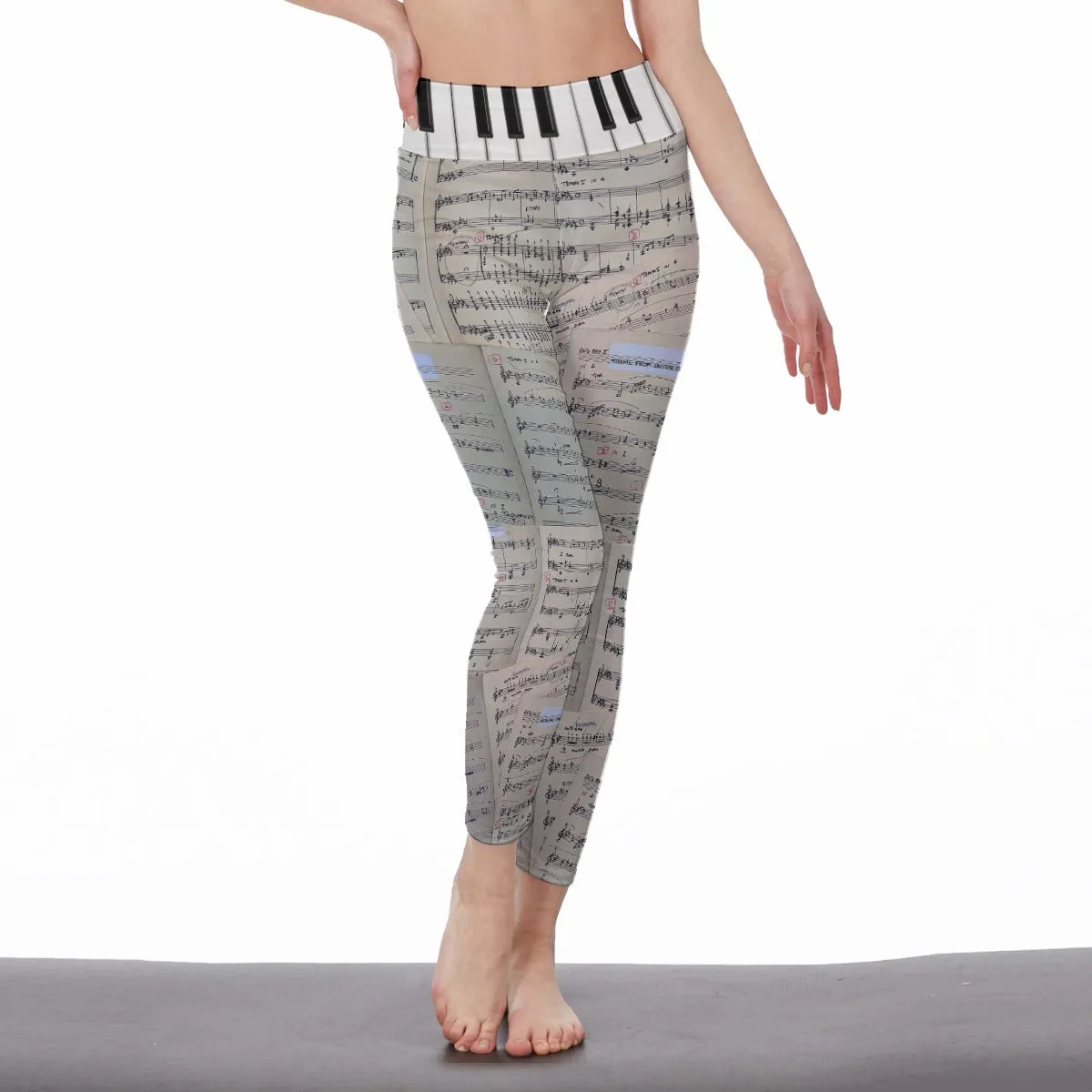 Liberace Music Print High Waist Leggings