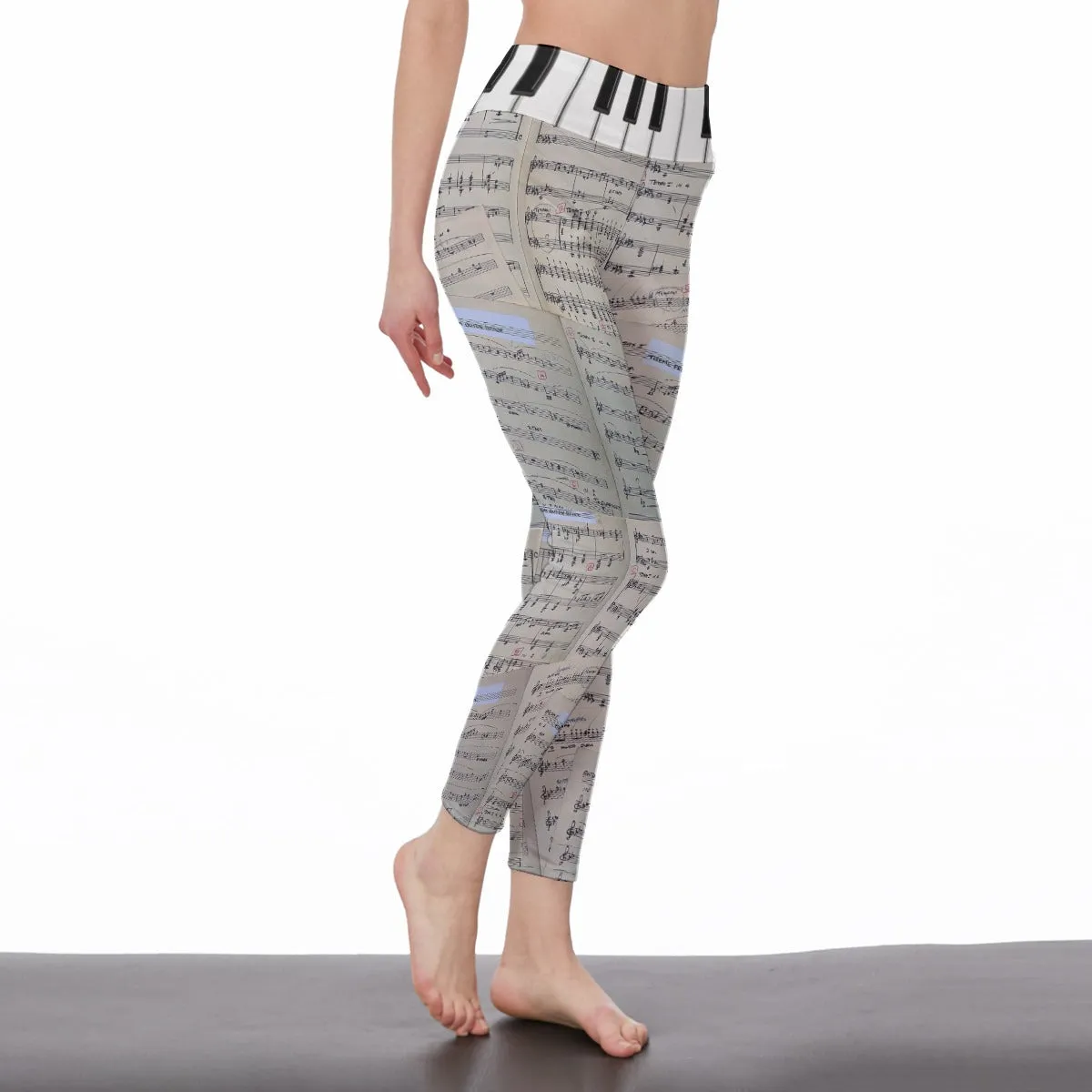 Liberace Music Print High Waist Leggings