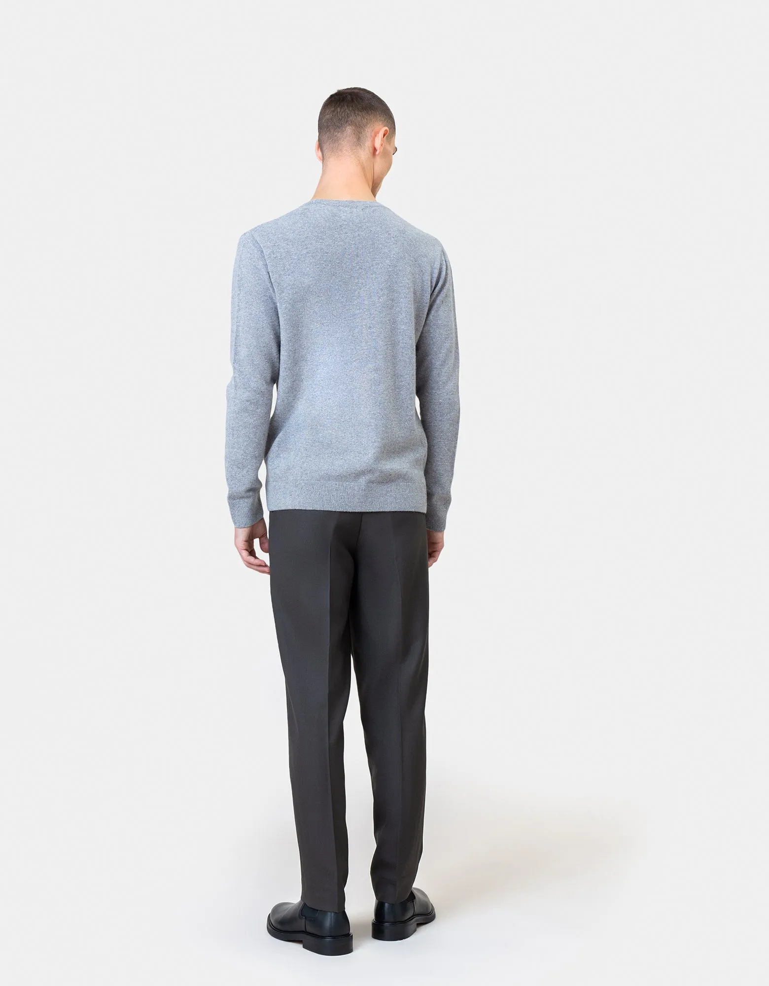 Light Merino Wool Crew - Ivory White