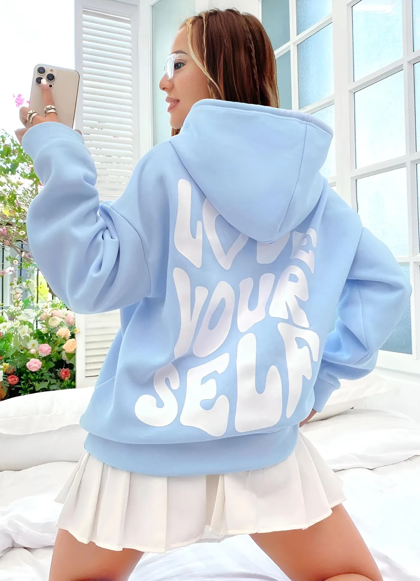 Love Yourself Baby Blue Hoodie