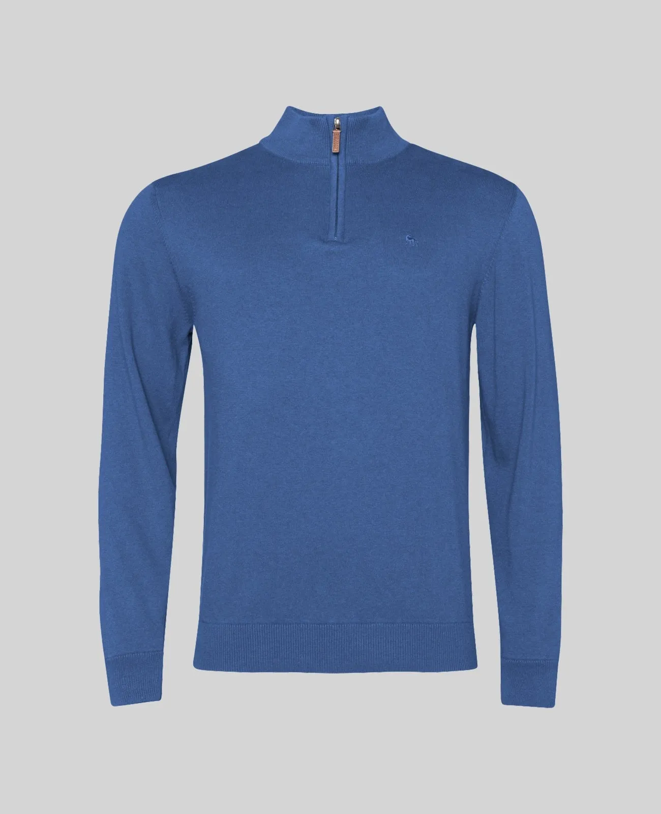 Magee - Carn Cotton 1/4 Zip, Denim Blue