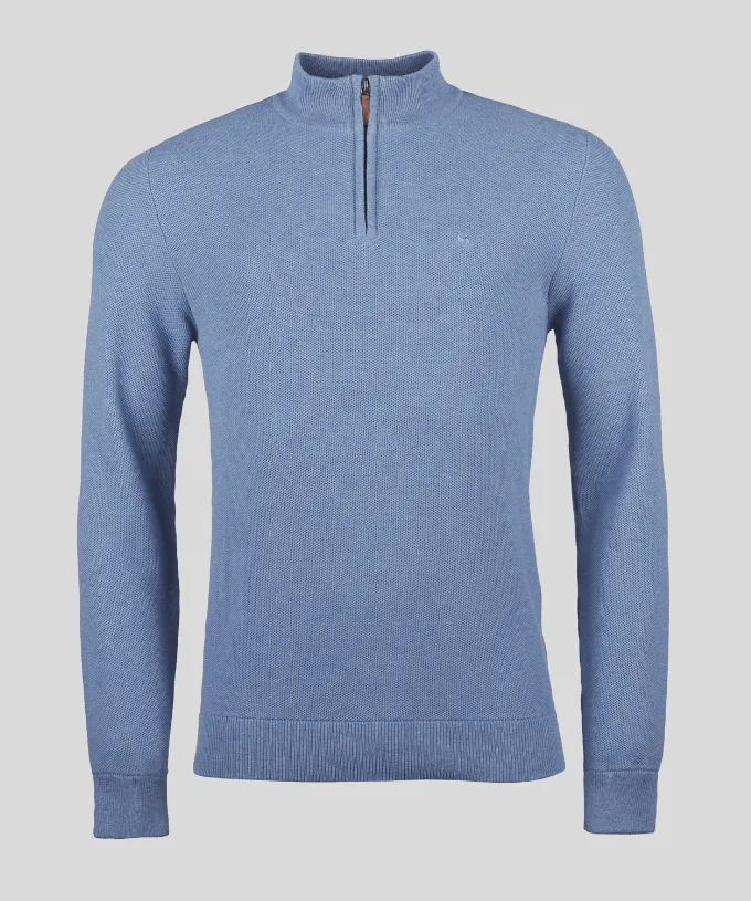 Magee - Carn Waffle 1/4 Zip Jumper, Blue