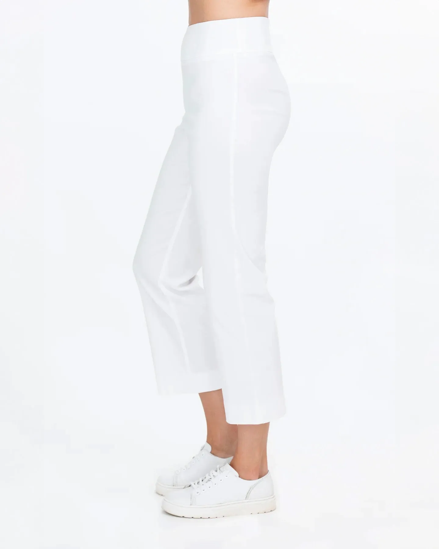 Maija Wide Leg Crop Trousers, White