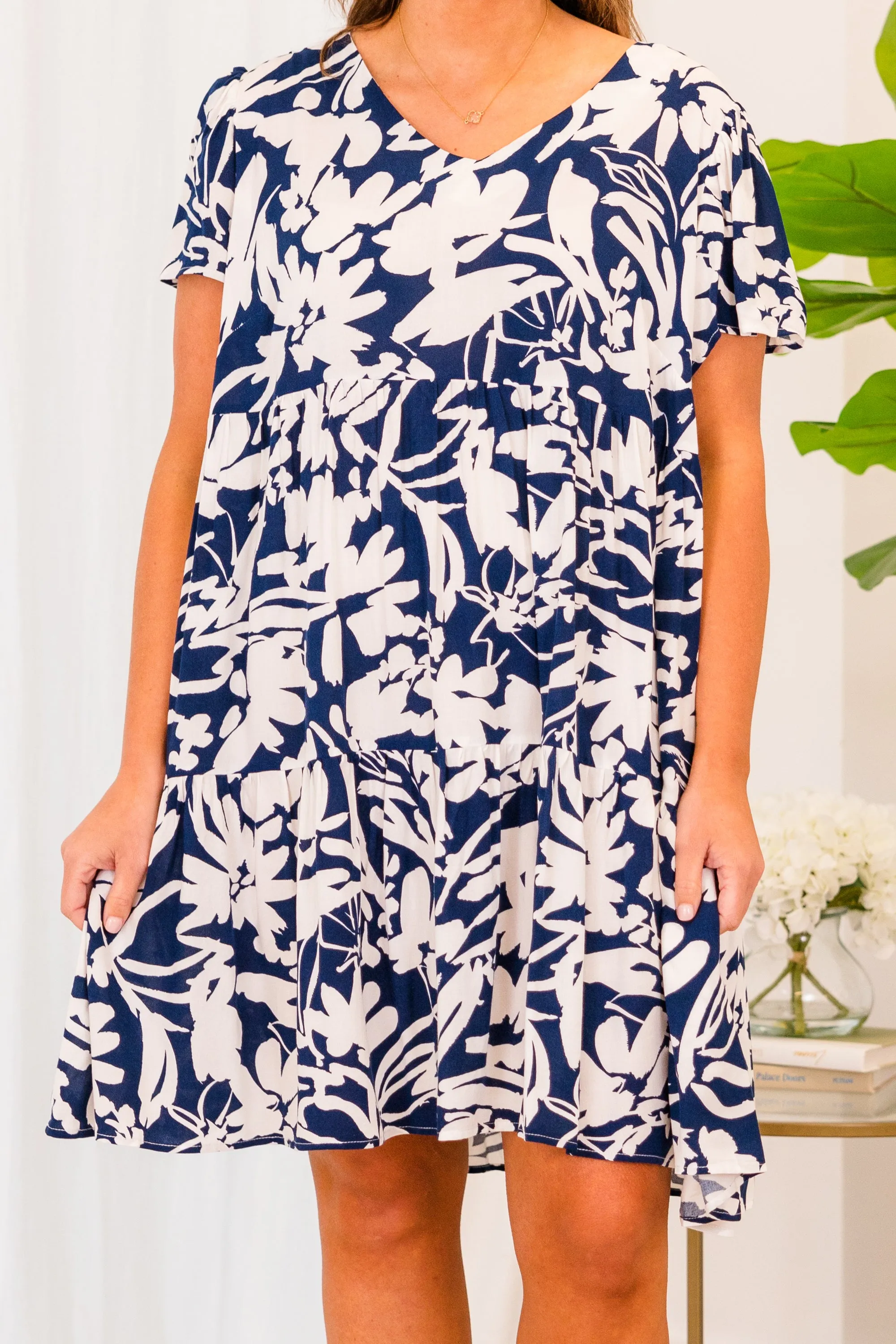 Make Today Happy Dress, Navy