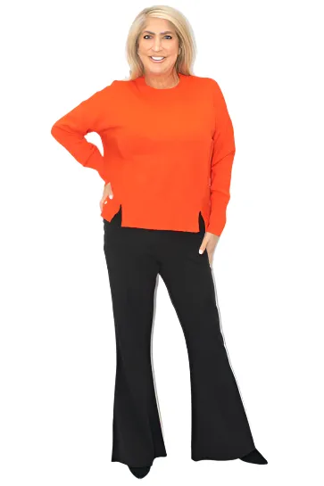 Malissa J WF2249 Jumper with Ribbed Hem & Cuff with Front Slits