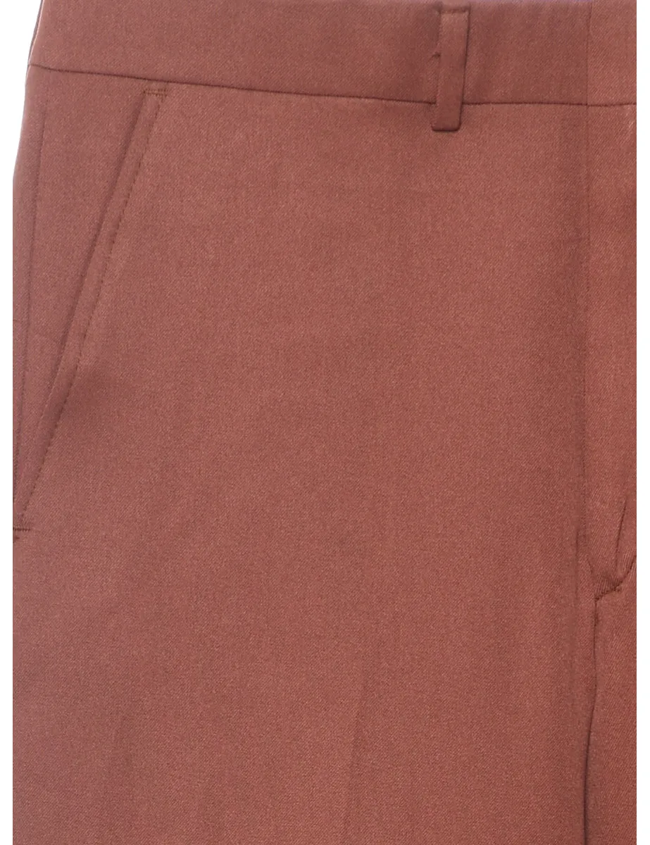 Maroon Straight-Fit Trousers - W34 L30