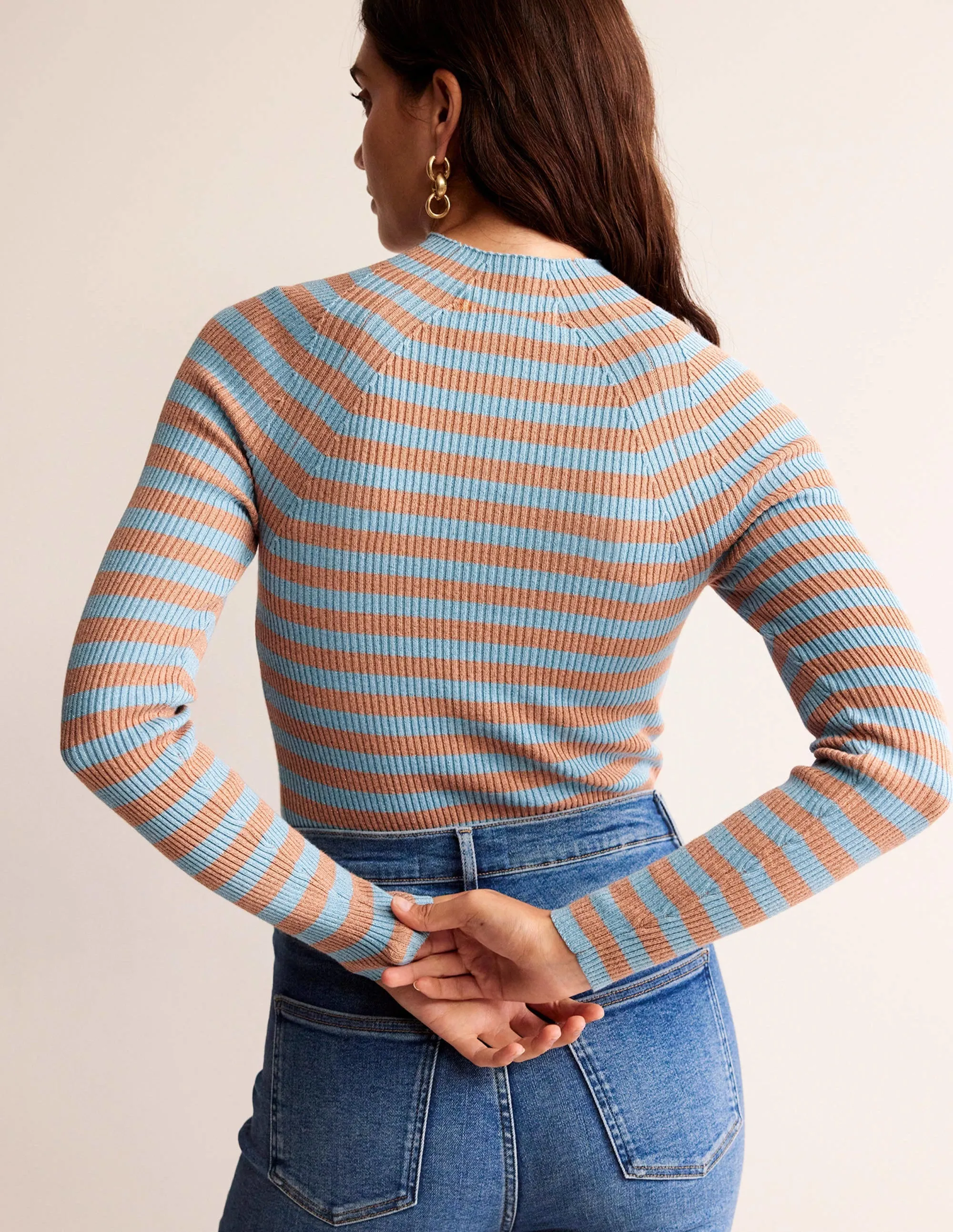 Matilda Sparkle Jumper-Light Blue and Copper