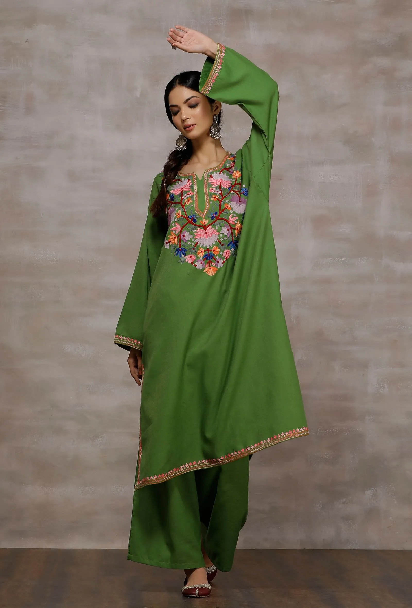 Mehreen Green Woollen Kurta