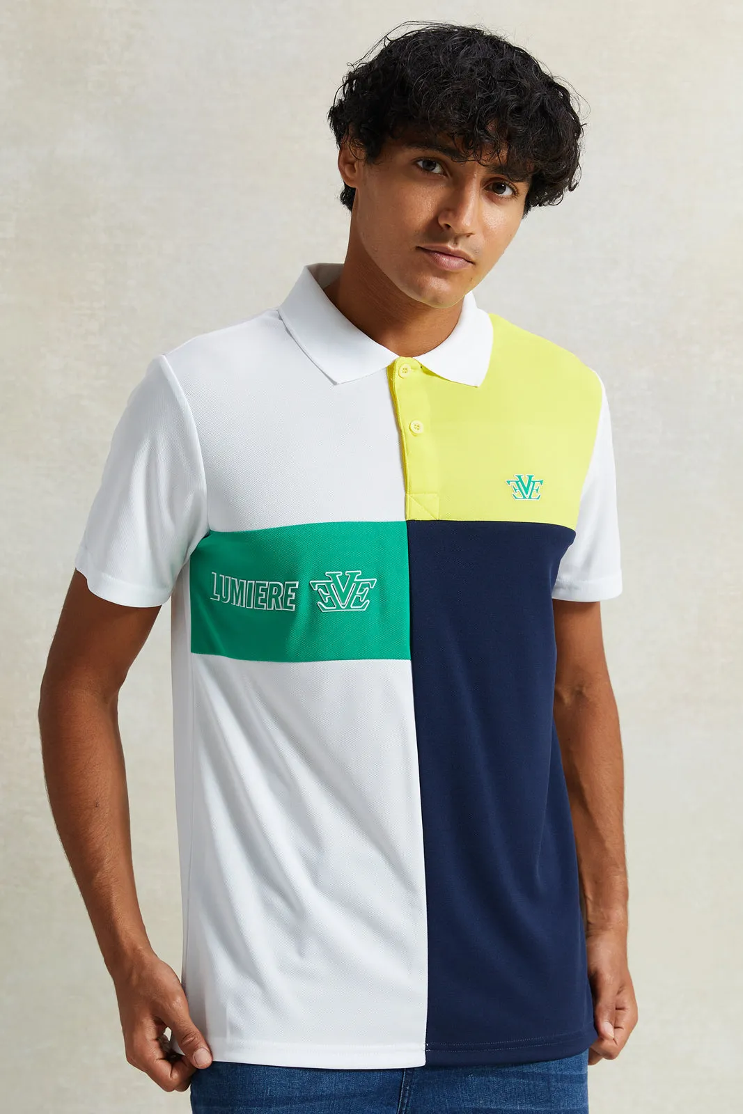 Men Multicolour Colour Block Polo Shirt