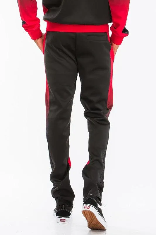 Men's Black/Red Full Zip Ombre Track Suit